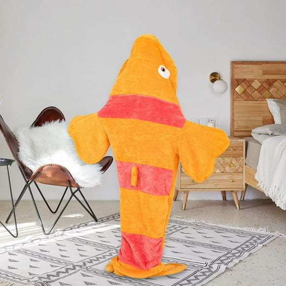 Manta con capucha y forro novedoso Macarena Saco de dormir tiburón L