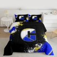 thumbnail image 2 of Feelyou Initial C Letter Bedding Comforter Set, Blue Watercolor Artwork Twin Comforter Sets, Cartoon Basketball Print Reversible Bedding Set, Breathable Home Decor, 2pcs, 2 of 8