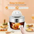 thumbnail image 7 of LyeXD 17L Turbo Air Fryer, 110V Halogen Oven Countertop Air Fryer Roaster Steamer w/Recipe Book &Pickup, 360° Vertical Heating Oven Convection Oven Countertop Glass Air Fryer for Chicken, Meat, Fish, 7 of 7