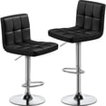 thumbnail image 3 of Yaheetech Set of 2 Faux Leather Swivel Bar Stools with Adjustable Height, Backrest & Footrest, Black, 3 of 7