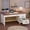 Brown and white contrast, variant on Farmhouse Wood Office Desk with Drawers and Adjustable File Cabinet 53.5 Inch Executive Writing Desk Built-in Power Outlets Distressed Finish Ash Black/Brown/Beige/White