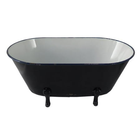 - Cheungs 5018L Metal Lacquered Navy Blue Tub Decor