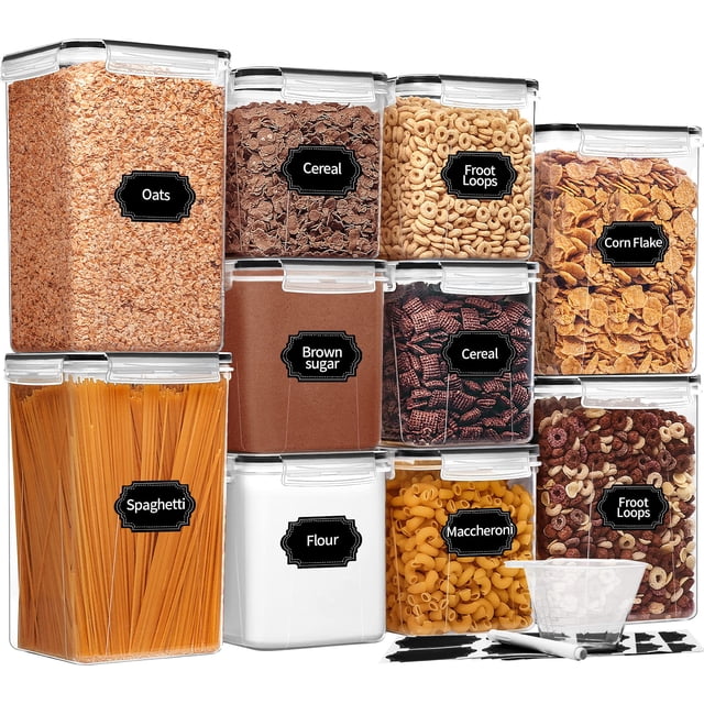 Recipientes de almacenamiento de alimentos Skroam, tamaño grande, paquete de 10 con tapas, 220 oz