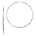 thumbnail image 1 of 14k White Gold Diamond Cut Square Tube Endless Hoop Earrings Round, 1 of 6