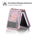 thumbnail image 5 of For Samsung Galaxy Z Flip 3 Case Cover, Shockproof Luxury Leather Rose Card Slot Heart zipper Stand Slim Cover, 5 of 5