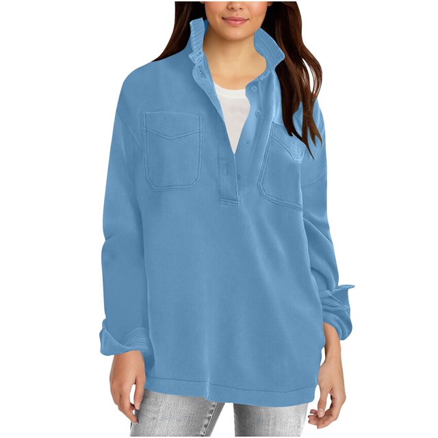 Chandail-Over Automne Hiver pour Femmes, Blouses, Coupe Décontractée, Manches Longues, Col Montant, Tenues de Printemps 2025
