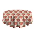 thumbnail image 5 of Red Strawberry Plants Fruit Beige Pattern Round Tablecloth 60"x60",Wrinkle Wipeable Table Cloth for Kitchen Dining Room Picnic Patio Party, 5 of 6