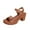 Brown, variant on Brown Womens Sandals Peep Toe One Strap Buckle Thick Sole High Heel Versatile Comfortable Breathable Lightweight For Spring Summer Everyday Wear Size 38