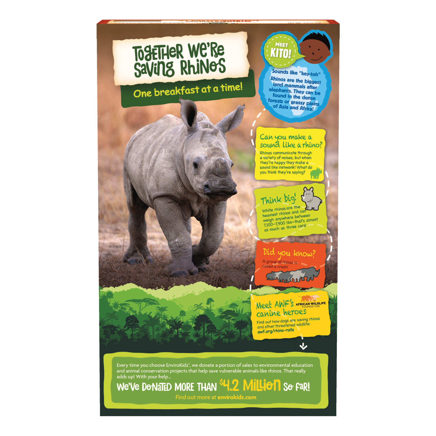 EnviroKidz Organic Rhino Rolls Breakfast Cereal, 9.5oz Box (pack of 12)