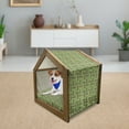 thumbnail image 3 of Ethnic Pet House, Composition of Stripes with Ornamental Motifs Checkered Squares Illustration, Outdoor & Indoor Portable Dog Kennel with Pillow and Cover, 5 Sizes, Multicolor, by Ambesonne, 3 of 5