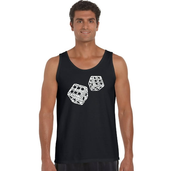 LA Pop Art Men's Word Art Tank Top - DIFFERENT ROLLS THROWN IN THE GAME OF CRAPS