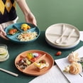 thumbnail image 3 of Plat Alimentaire à Trois Compartiments, Micro-Ondes Sûr, Assiette Ronde Réutilisable en PP, Vaisselle pour Adultes, Contrôle des Portions, Compartiments de Régime - Jaune, 3 of 6