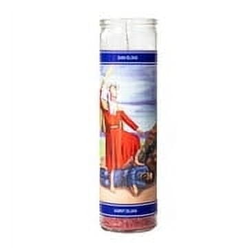 MagicLight Religious Candles 9.6 oz - Glass Jar, Unscented, St Elias Red