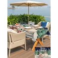 thumbnail image 4 of Outdoor Tablecloth with Umbrella Hole and Zipper, Navy Blue Snowman Christmas Rectangle Table Cloth 52x70 Inch Waterproof Tablecloth, Xmas Tree Rustic Snowflake Picnic Table Cover for Patio Camping, 4 of 7