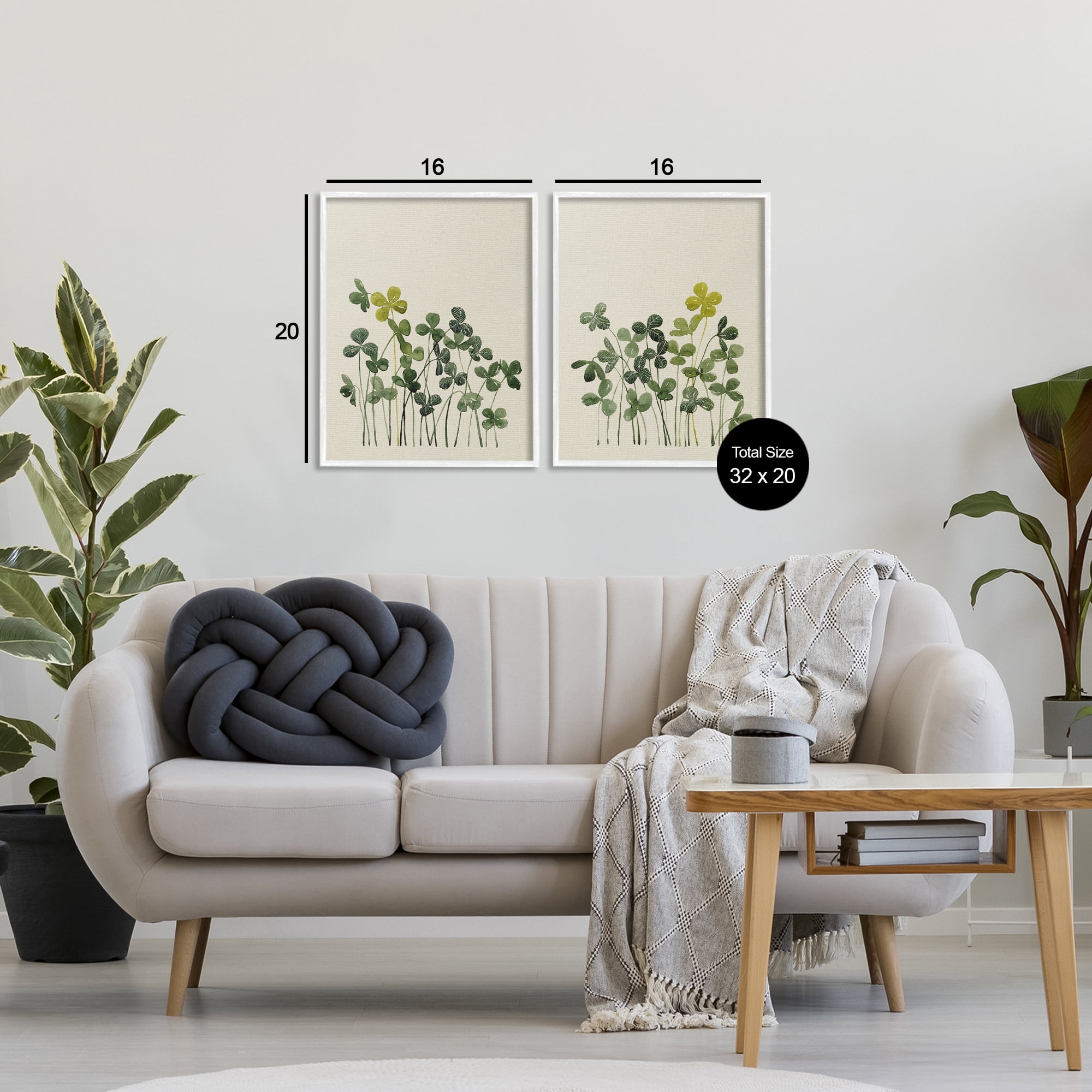 Minimal Hidden Gems 2 Piece White Framed Giclee Art Set, design by Grace Popp