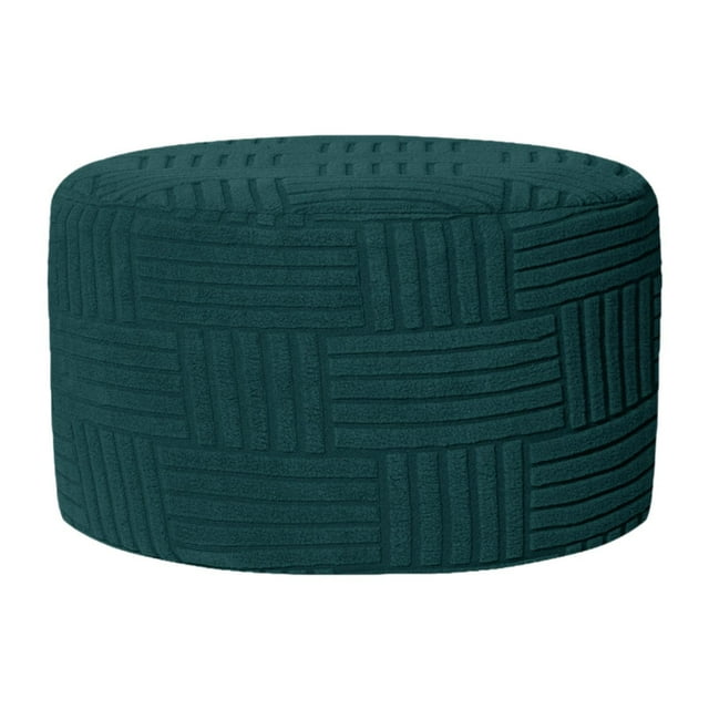 jifeng Housse de Rangement pour Ottoman Rond, Housse de Tabouret Épaisse, Housse Extensible pour Ottoman pour Salon Vert