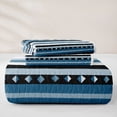 thumbnail image 5 of jejeloiu Coastal Striped Twin Quilt Set For Men Women,Calm Aztec Twin Coverlet Set,Blue Black,2pcs, 5 of 7