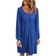 thumbnail image 1 of Vestidos para mujer Vestidos de otoño Casual Otoño Sólido Erógeno Cuello en U Botones Manga larga Vestido de cintura Odeerbi  ODB-5, 1 of 8