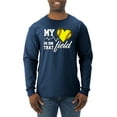 thumbnail image 1 of Wild Bobby, My Heart Is On That Tennis Field, Sports, Men Long Sleeve Shirt, Vintage Heather Navy, Large, 1 of 4