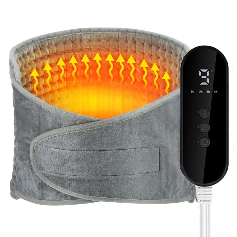 KINGTE Heating Pad for Back Pain Relief, Electric Heating Belt for Period Cramps, Wearable Soft Flannel Heated Waist Wrap with 9 Heat Levels & Timer, 48"x12"