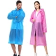 thumbnail image 2 of Ponchos de lluvia para adultos, mujeres y hombres (paquete de 2-5), impermeables de EVA reutilizables, chaquetas con capucha, equipo de lluvia impermeable portátil, 2 of 4