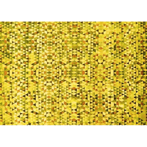 Ahgly Company Machine Washable Indoor Rectangle Abstract Yellow Modern Area Rugs, 2' x 4'