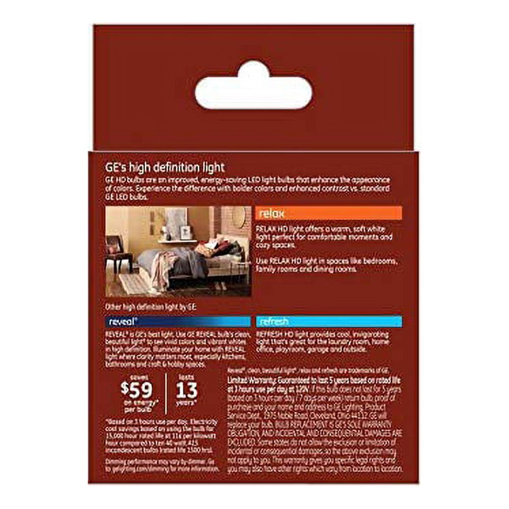 (case of 12 bulbs) GE Relax LED 40 Watt Equivalent, Dimmable, Warm White A15 LED Light Bulb Candelabra base