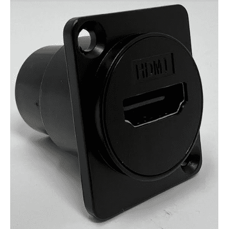 RiteAV HDMI D-Series Heavy Duty Chassis Panel Mount Connector Pass Through Solderless Bulkhead Coupler Black Metal Housing