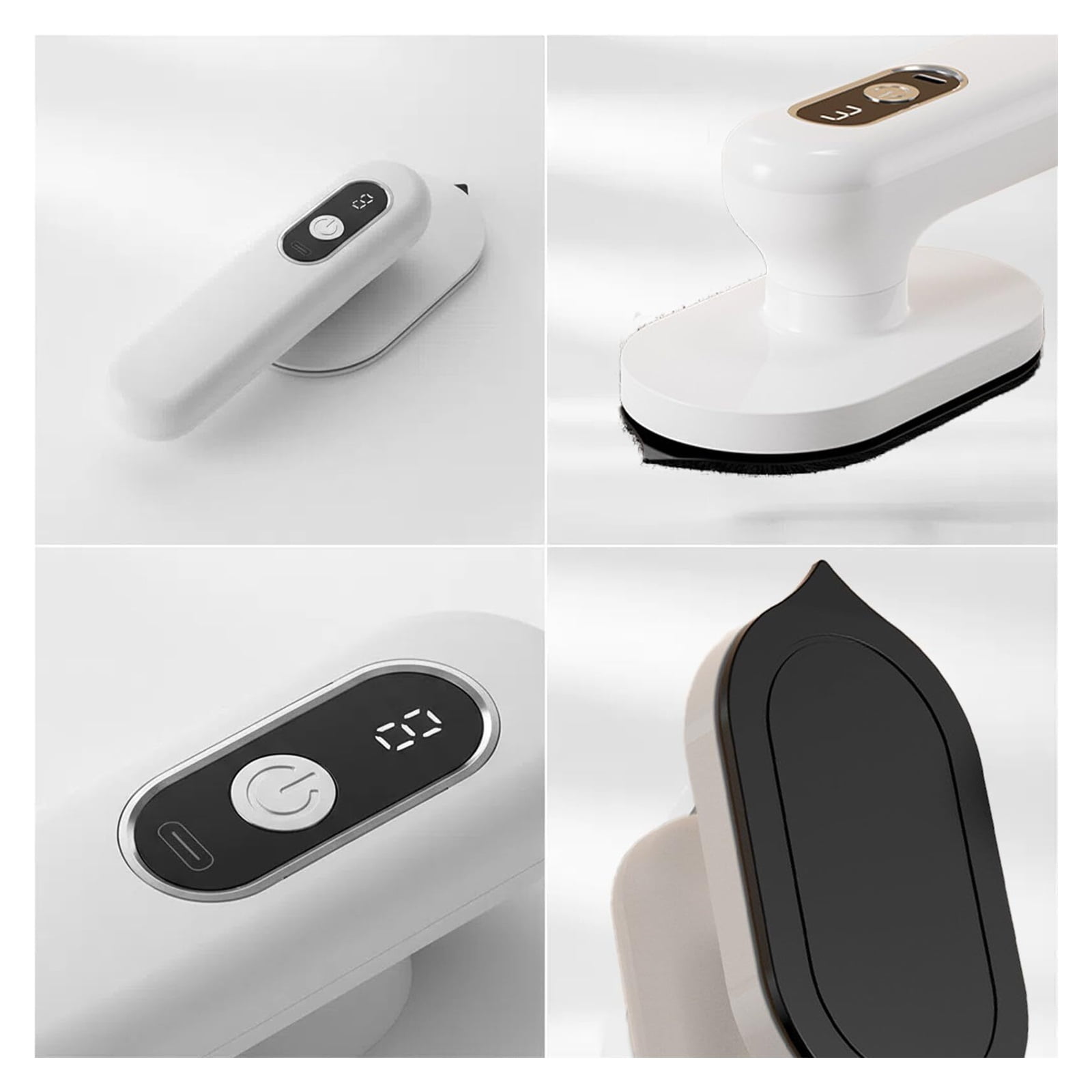 Cordless Mini iron - USB charging, 90° rotatable 30 Second Heat Up Time Suitable for ironing clothes (White)