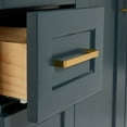 thumbnail image 2 of Ariel Taylor 37 In. Right Offset Oval Sink Vanity With White Quartz Countertop In Midnight Blue, 2 of 11
