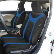 FH Group Blue and Black Airbag Compatible and Split Bench Sports 7 Seaters Car Van Seat Cover, Full Set