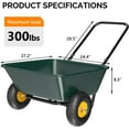 thumbnail image 2 of CHTER 2 Wheel Wheelbarrow, Plastic and Steel Wheel Barrel, 330lbs Capacity Garden Cart for Lawn, Gardening, Construction, 2 of 8