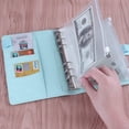 thumbnail image 5 of Antner A6 PU Leather Notebook Binder Refillable 6 Ring Binder for A6 Filler Paper, Loose Leaf Personal Planner Binder Cover with Magnetic Buckle, Mint Blue, 5 of 7