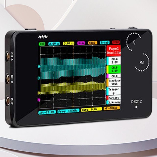 Mini osciloscopio de mano digital, herramienta de reparación de automóviles de doble canal de ancho de banda de 1 MHz