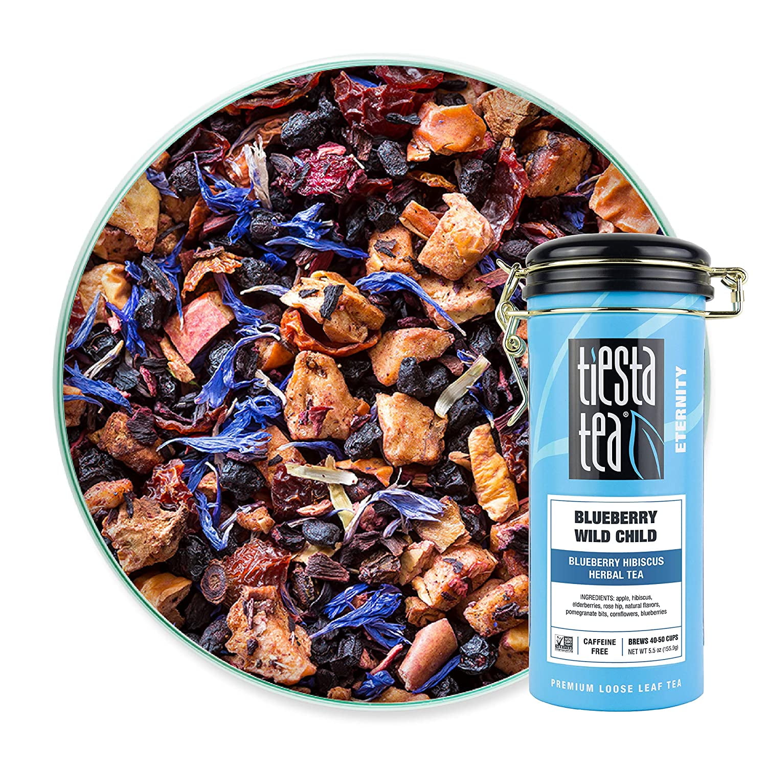 Tiesta Tea Company, Premium Loose Leaf Tea, Blueberry Wild Child, Caffeine Free, 5.5 oz (155.9 g)