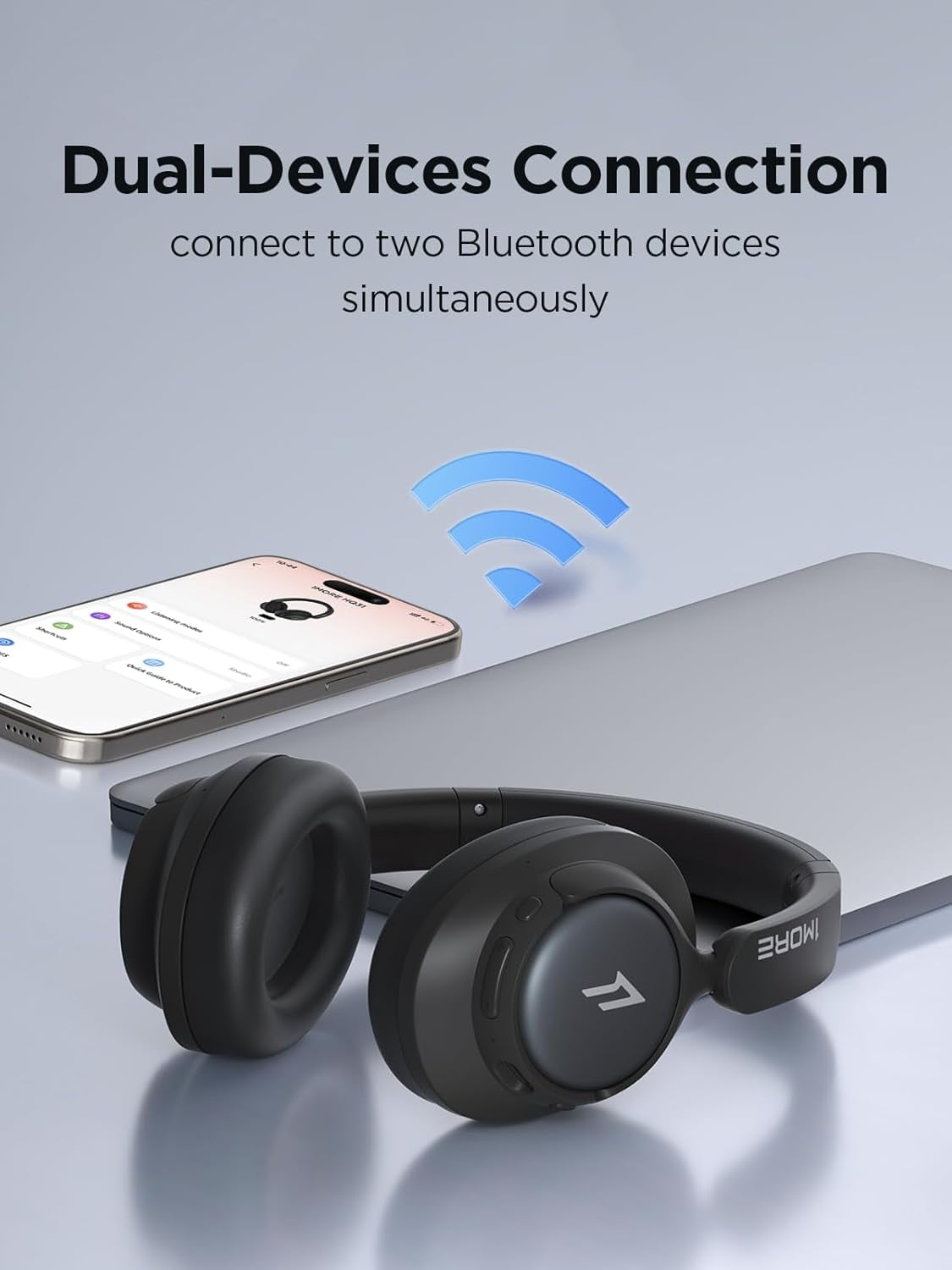 1MORE Sonoflow HQ31 Wireless Headphones with ANC, Hi-Res Audio, 90H Battery, Black