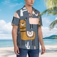 thumbnail image 5 of Kll Men'S Hawaiian Shirt Short Sleeve Button Down Beach Shirts-Llama And Cactus, 5 of 8