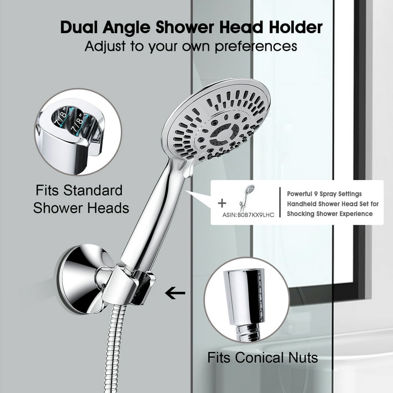 shower head, wall mounted _ three-way adjustable