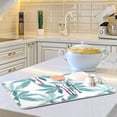 thumbnail image 6 of FREEAMG Dish Drying Mat Turquoise Leaves Kitchen Dish Pads Super Absorbent Microfiber Dish Drying Rack Pads Safe Heat-resistant Kitchen Counter Mat,16x18 Inch, 6 of 7