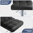 thumbnail image 3 of MoNiBloom Swivel Bar Stool Set of 2, Square Leather Adjustable Height Bar Stool Lift Pub Chair for Kitchen, Black, 3 of 10