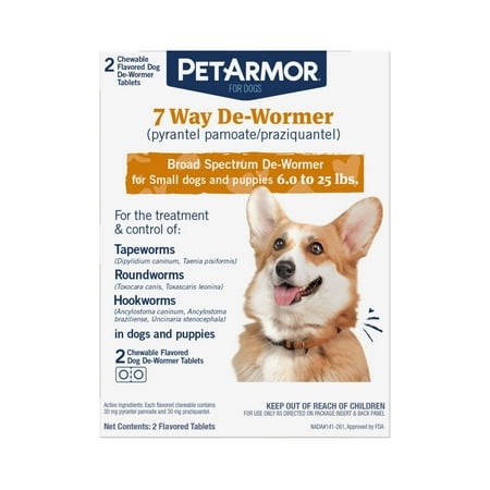 UPC: 0073091026419 | PetArmor for Dogs 7 Way De-Wormer for Puppies and Small Dogs  6-25lbs  2 CT Chewable Tablets