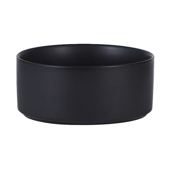 ACDANC Ceramic Stoneware Pet Bowl for Cats and Small Dogs,Classic Heavy Duty Non Slip Ceramic Cat Dish Small Animal Bowls for Food and Water Ceramic Dog Bowls- Black