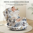thumbnail image 4 of Swivel Rocker Recliner - Manual Recliner Glider - Swivel Single Sofa - Wingback Rocker Nursery Chair, 4 of 6