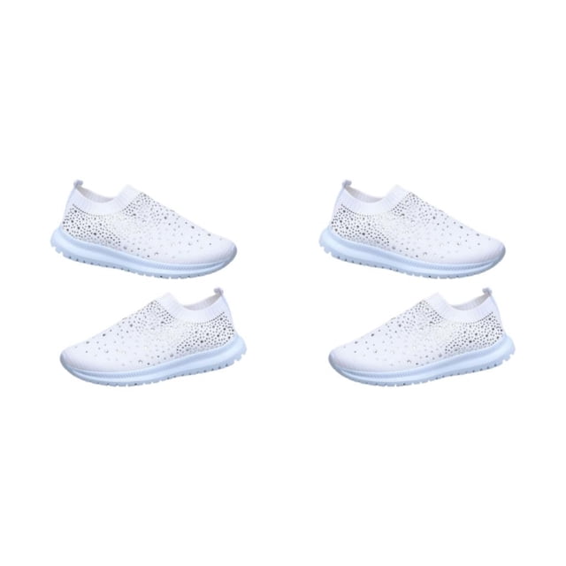 Jumpingount Zapatillas de deporte de malla para mujer, zapatos de moda, deportivas informales con diamantes de imitación, transpirables, cómodas, Type3 NO3