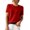 Red, variant on Women’s Solid Color Crewneck Loose Blouse Short Sleeve Casual Work Shirt Tunic, Comfortable Knit Top for Office or Daily Wear, Relaxed Fit Everyday Blouse for Women