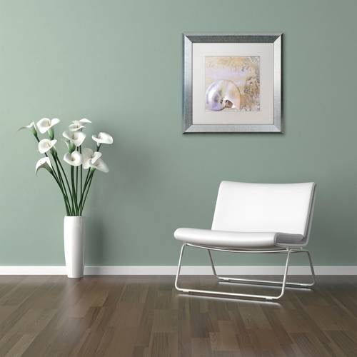 Trademark Fine Art "Painted Sea IV" Canvas Art by Color Bakery White Matte, Silver Frame