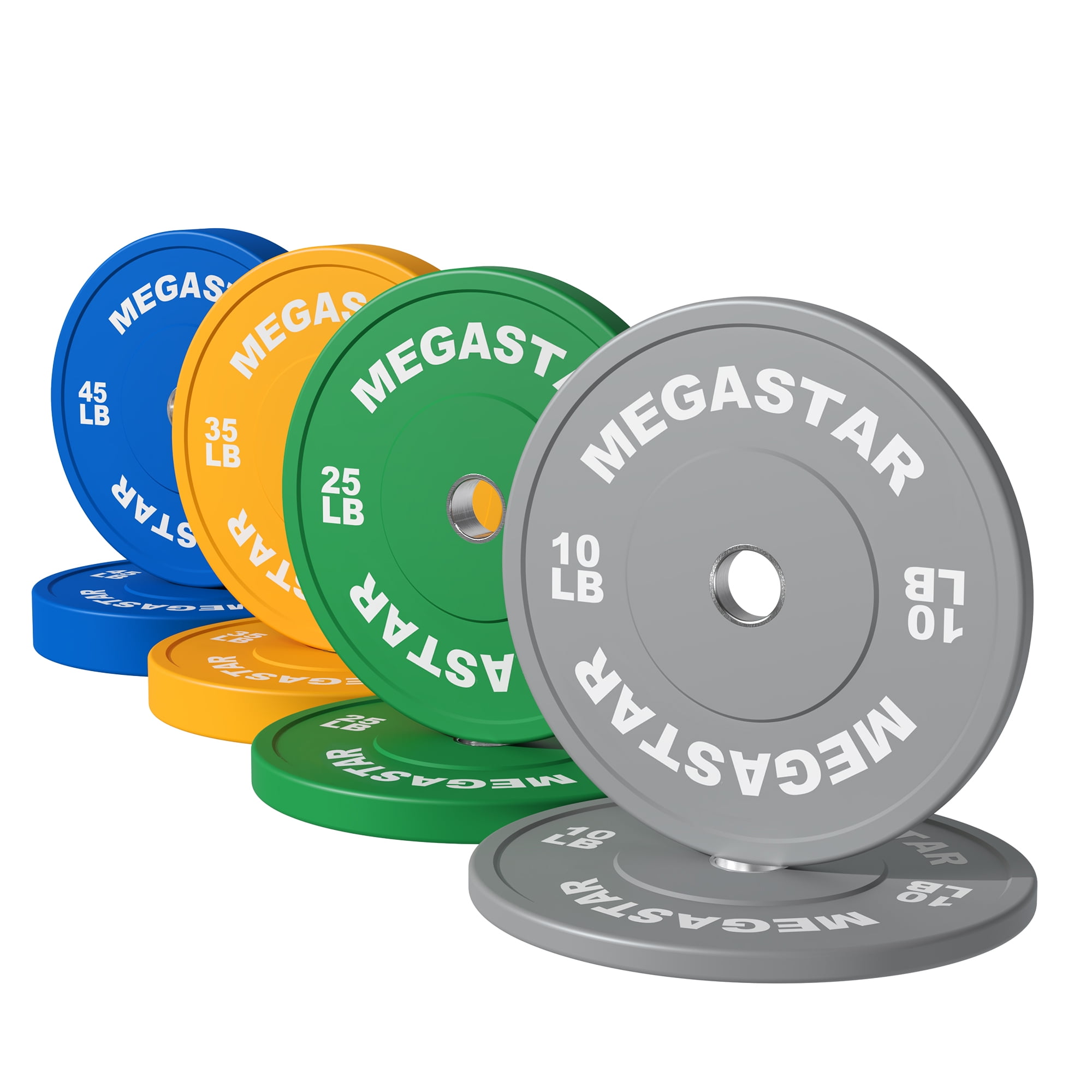 Olympic Bumper Plates, Color Rubber Plates with 2-inch Steel Inserts, Weight Plate of 1.25/2.5/10/25/35/45lb Pair for Weightlifting and Strength Training