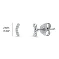 thumbnail image 2 of BERRICLE Sterling Silver Bar Stud Earrings for Women Men Unisex, Cubic Zirconia CZ, 2 of 6