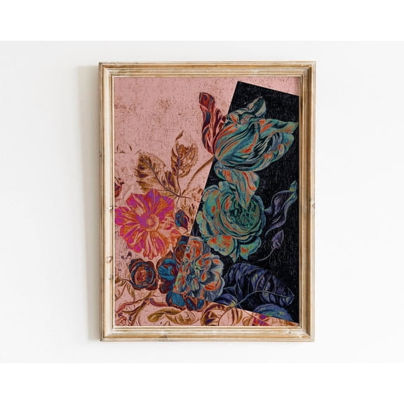 Danish Pastel Floral Funky Maximalist Decor Wall Art