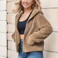 thumbnail image 3 of MLDRA Women's Jacket Faux Fur Winter Coat Hoodie Fleece Long Sleeve with Zip Up Warm with Pockets, 3 of 6